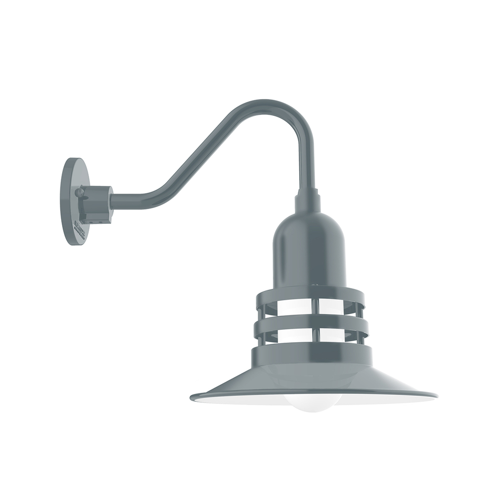 12&#34; Atomic shade, Gooseneck wall mount, Slate Gray