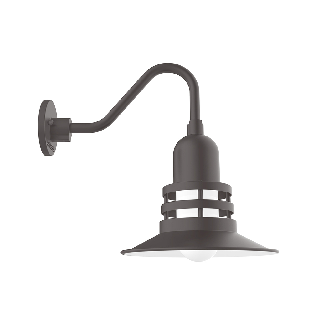 12&#34; Atomic shade, Gooseneck wall mount, Bronze Matte