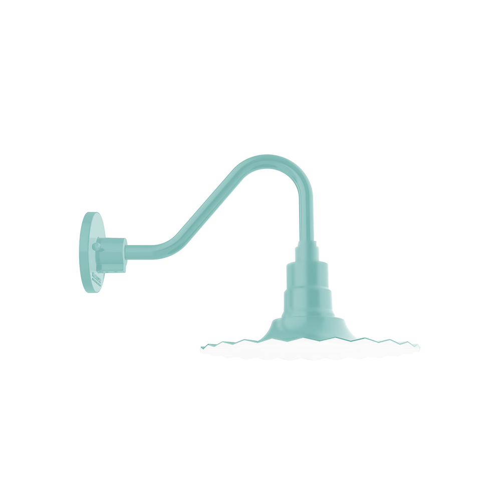 12&#34; Radial shade, Gooseneck wall mount, Sea Green