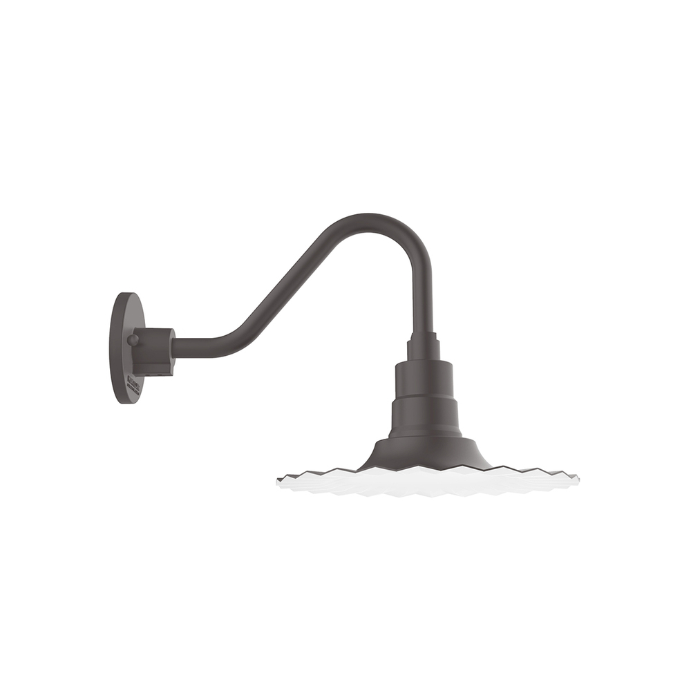 12&#34; Radial shade, Gooseneck wall mount, Bronze Matte
