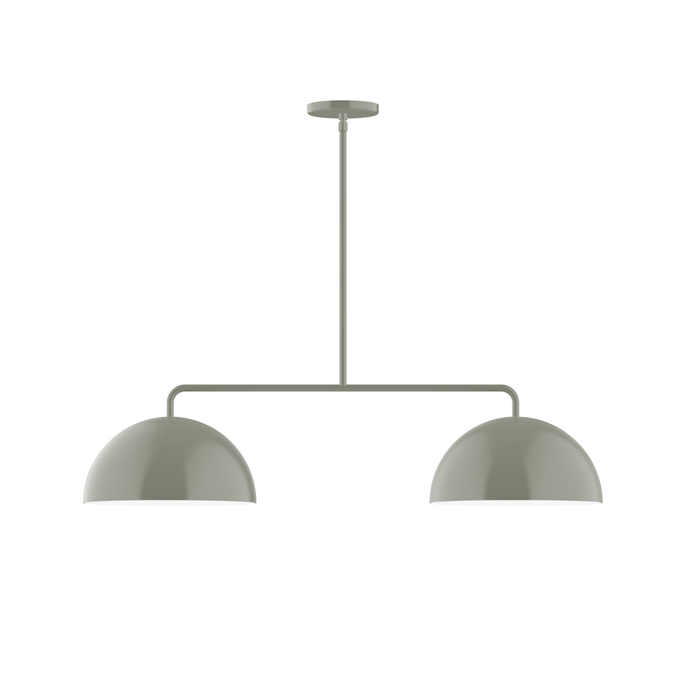 2-Light Arcade Linear Pendant, Moss Green