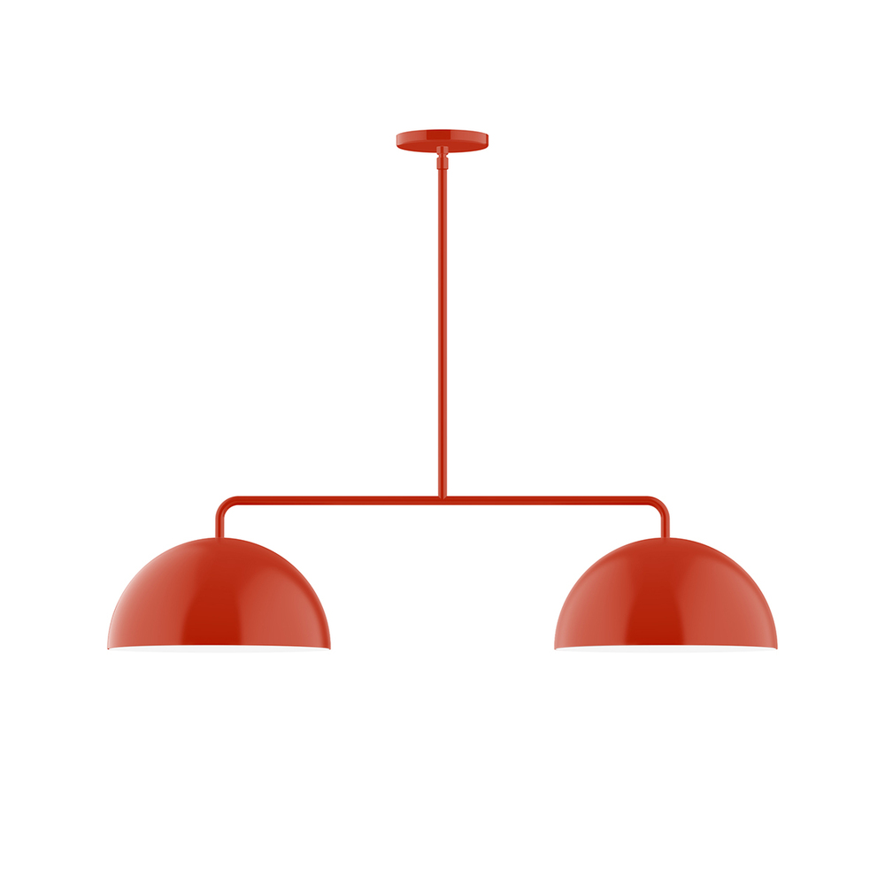 2-Light Arcade Linear Pendant, Vermillion