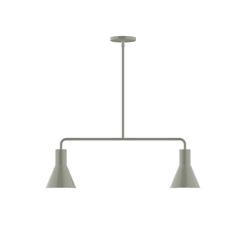 2-Light Axis Linear Pendant, Moss Green