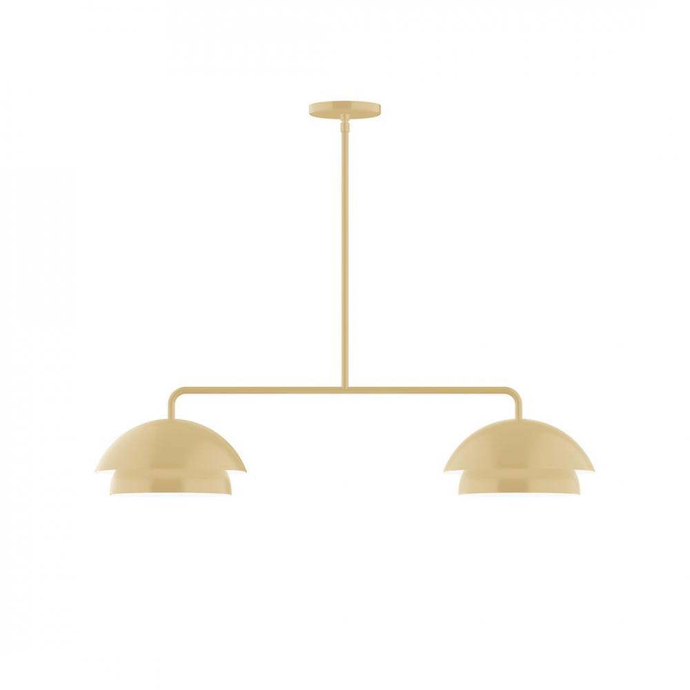 2-Light Axis LED Linear Pendant, Ivory