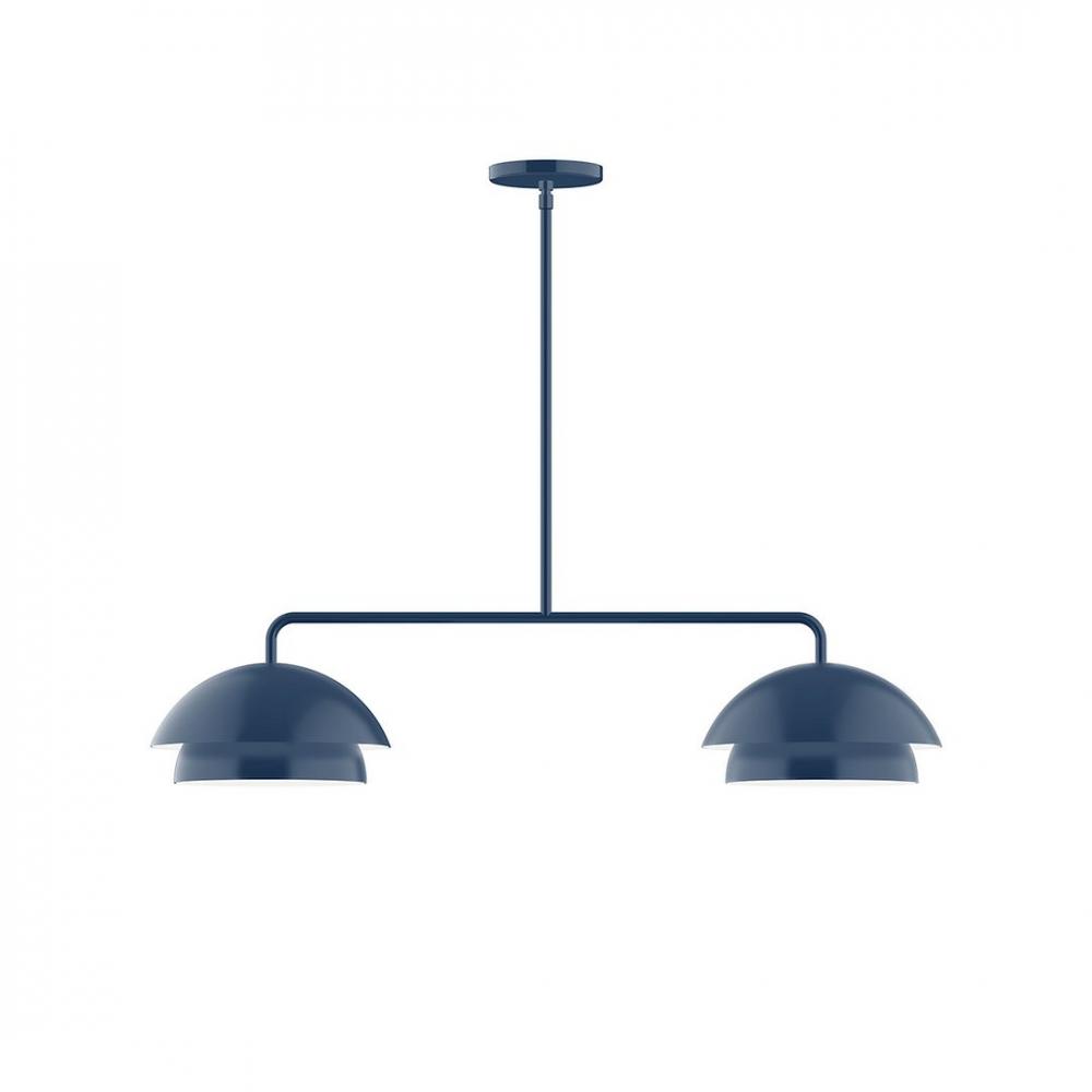 2-Light Axis Linear LED Pendant, Navy