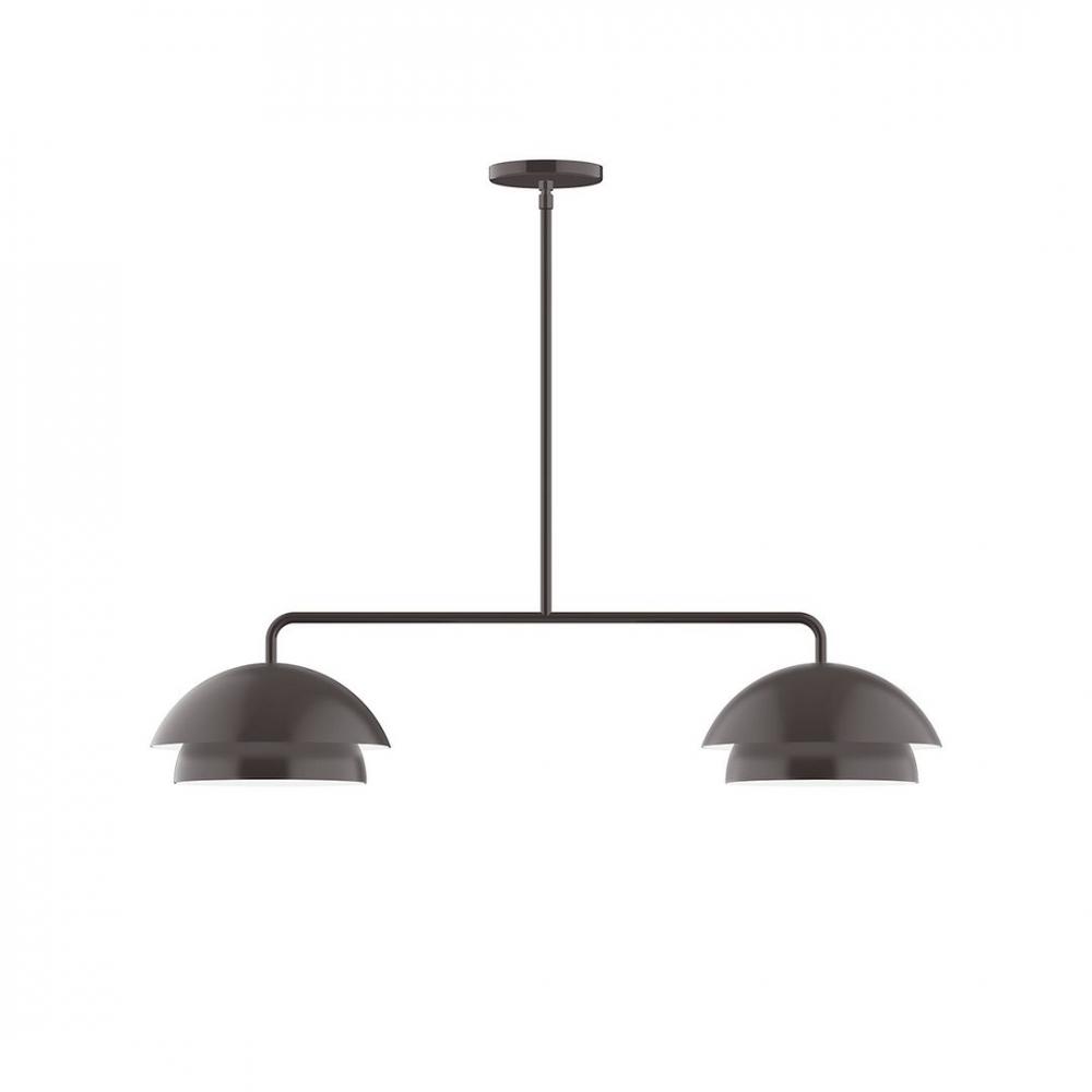 2-Light Axis Linear LED Pendant, Architectural Bronze