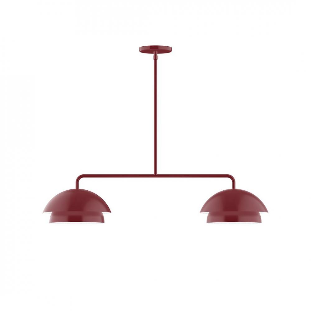 2-Light Axis Linear LED Pendant, Barn Red