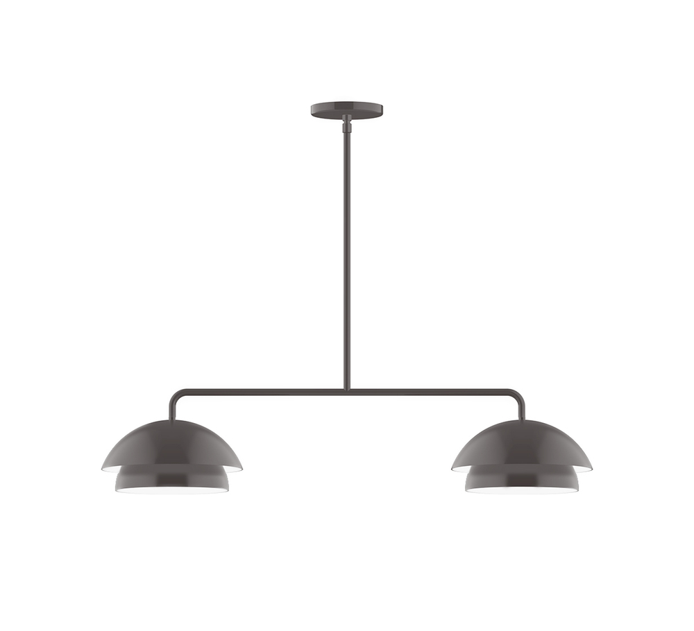 2-Light Axis LED Linear Pendant, Bronze Matte