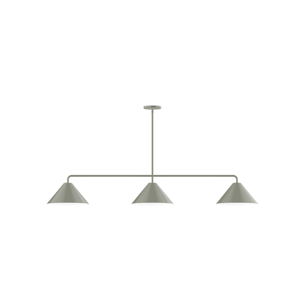 3-Light Pinnacle Linear Pendant, Moss Green