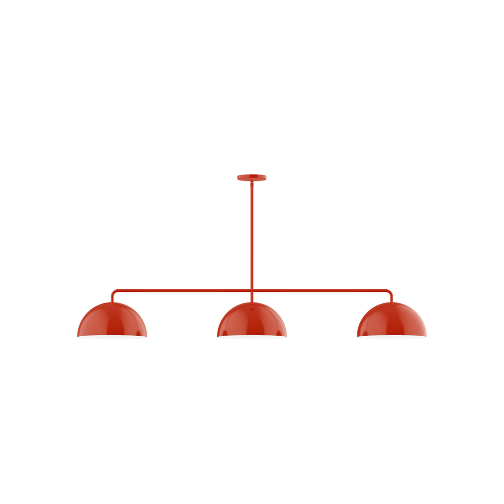 3-Light Arcade Linear Pendant, Vermillion
