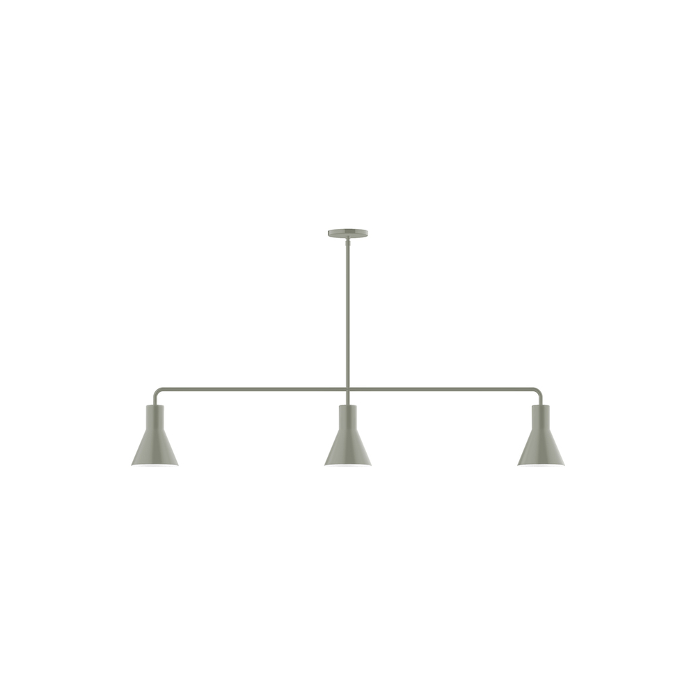 3-Light Axis Linear Pendant, Moss Green