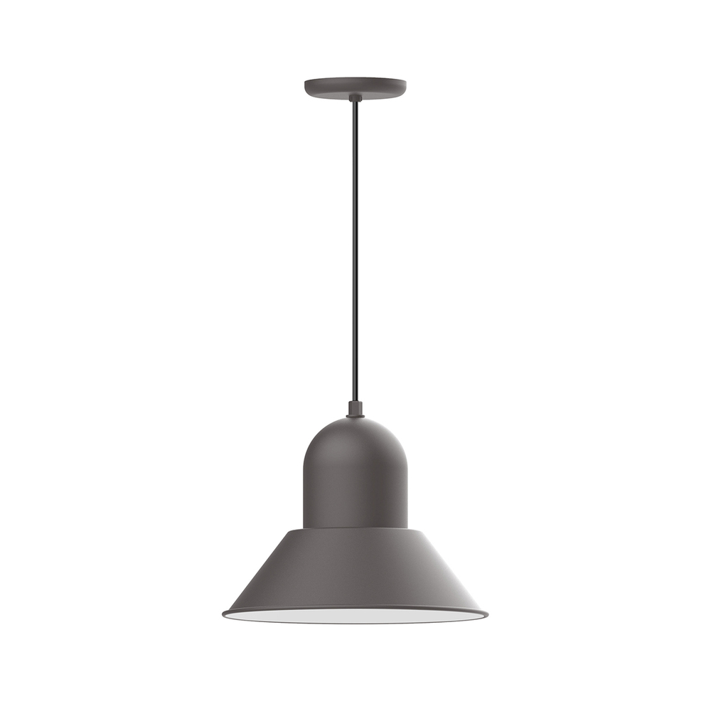 14&#34; Prima shade, pendant with white cord and canopy, Bronze Matte