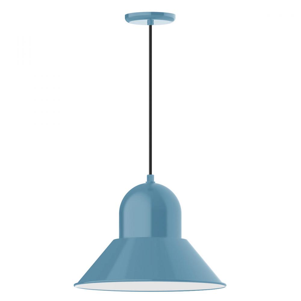 16&#34; Prima shade, pendant with white cord and canopy, Light Blue