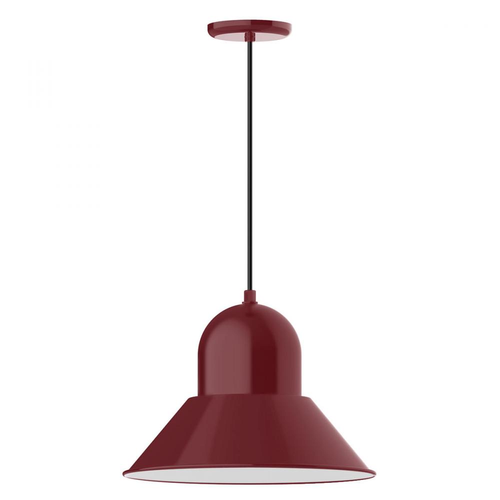 16&#34; Prima shade, pendant with black cord and canopy, Barn Red