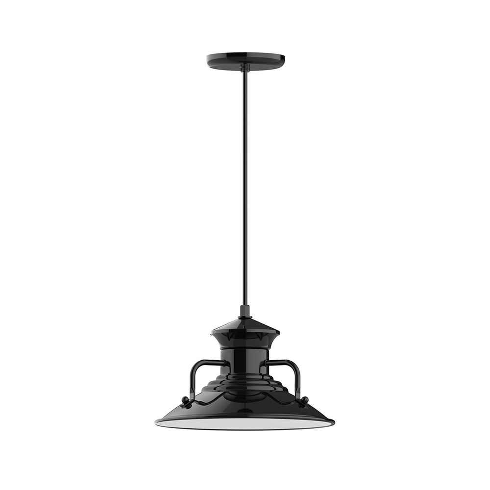 12&#34; Homestead shade, pendant with black cord and canopy, Bright Yellow