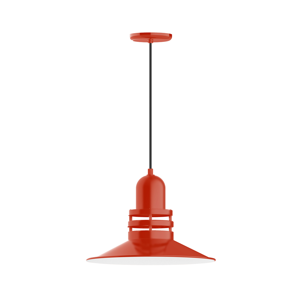 16&#34; Atomic shade, pendant with black cord and canopy, Vermillion