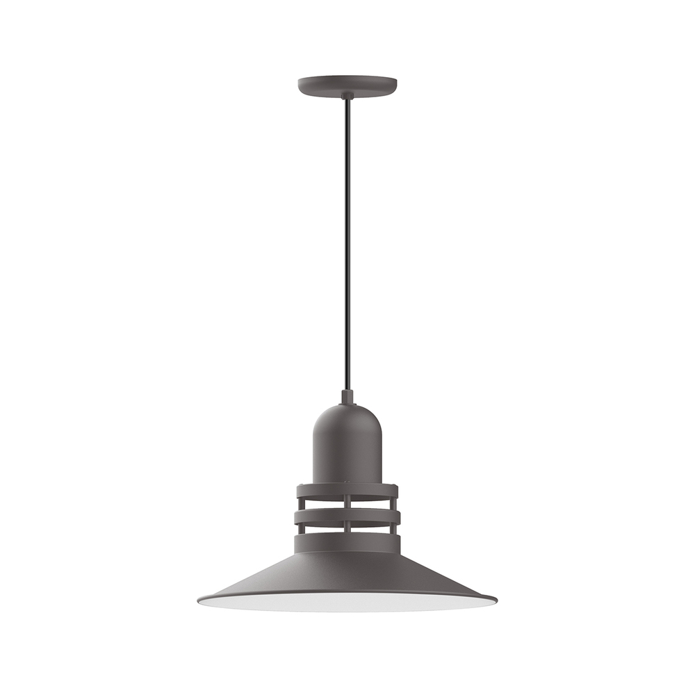 16&#34; Atomic shade, pendant with white cord and canopy, Bronze Matte