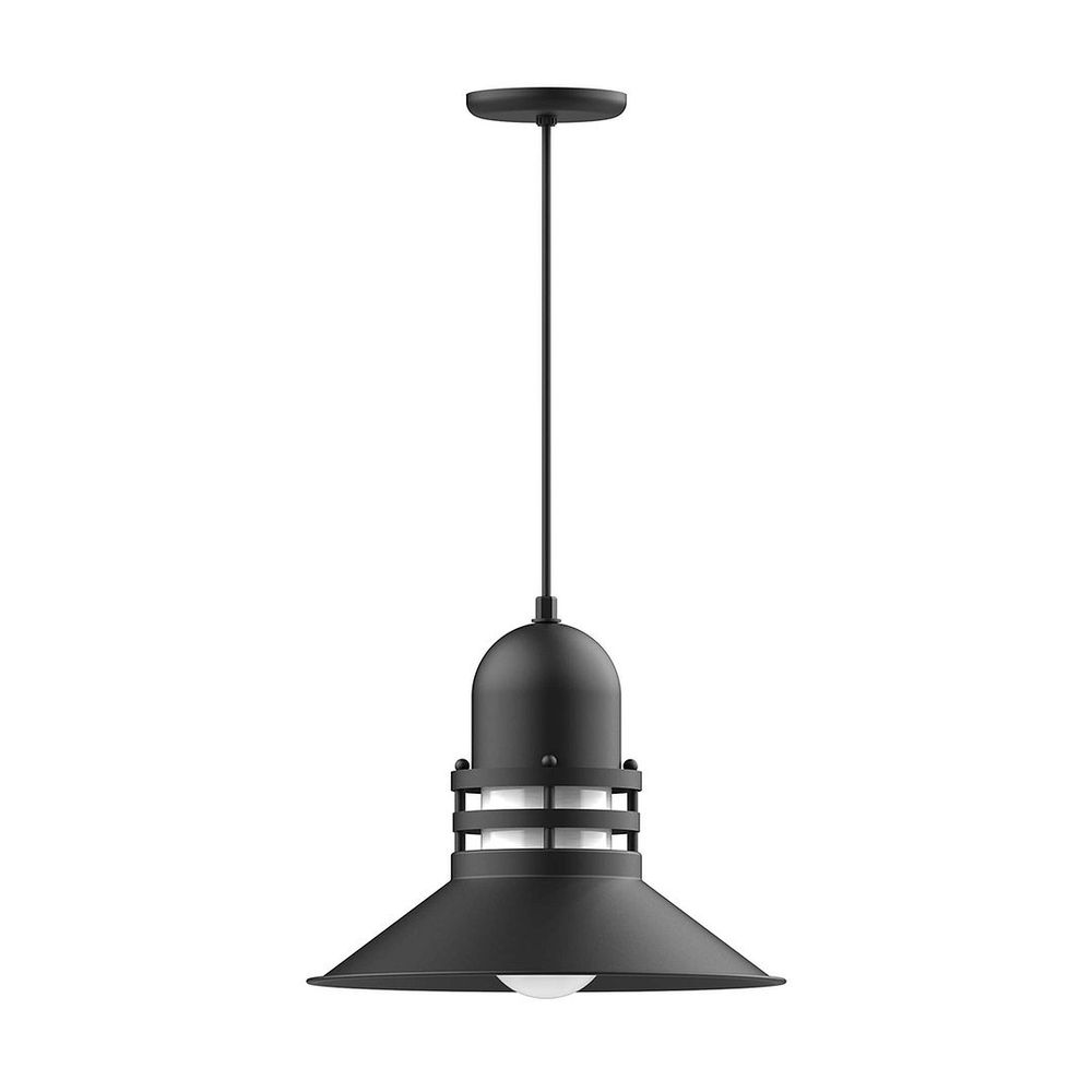 16&#34; Atomic shade, pendant with Gray and Yellow Dot Fabric Cord and canopy, Black