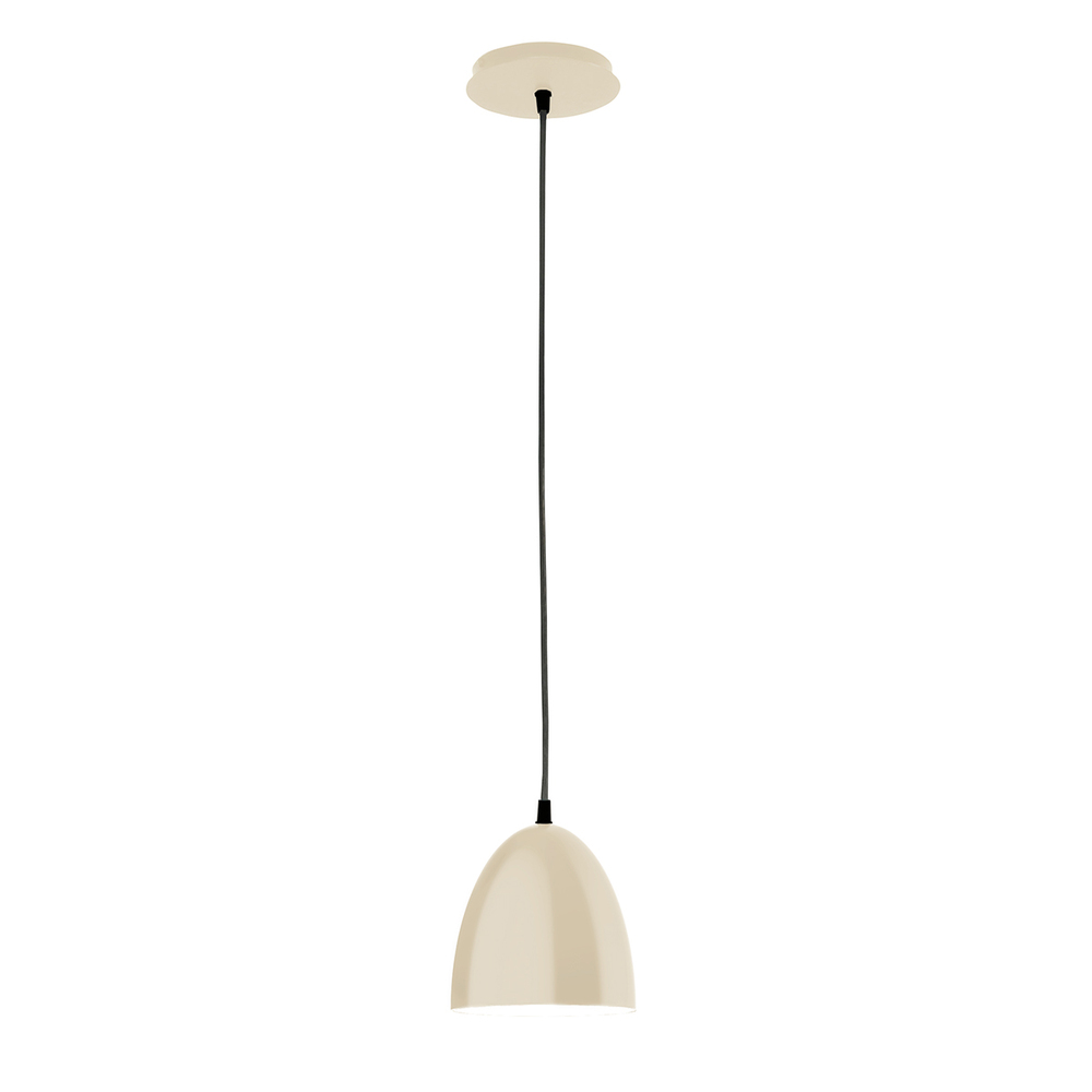 6&#34; Jill shade, black cord with canopy, Cream