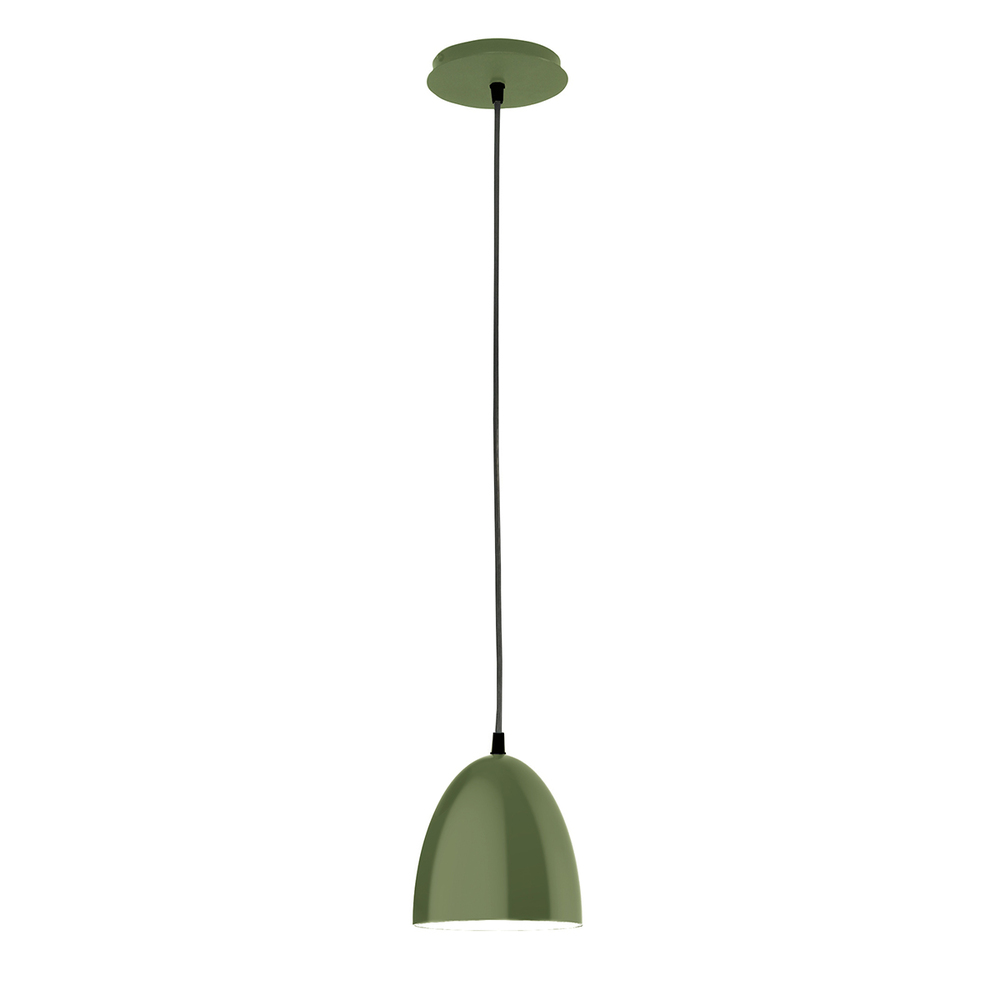 6&#34; Jill shade, white cord with canopy, Fern Green