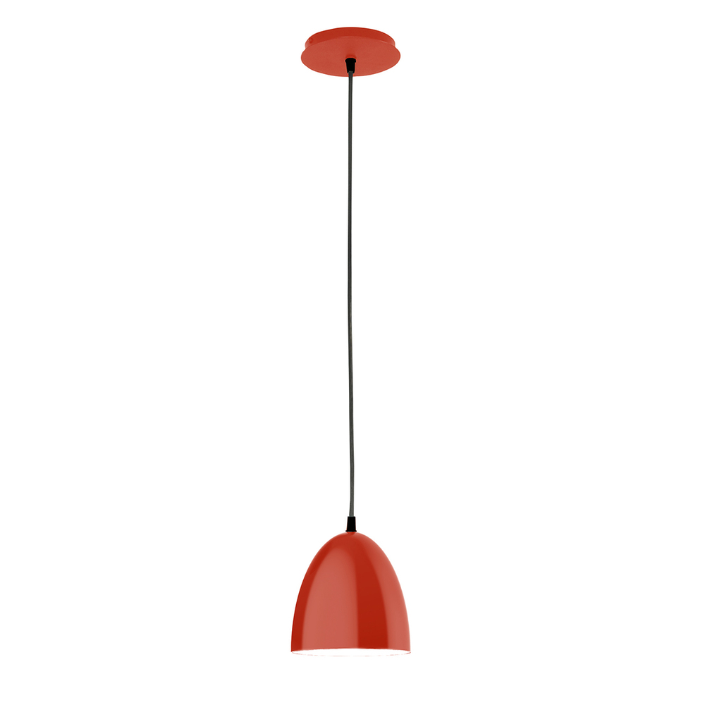 6&#34; Jill shade, black cord with canopy, Vermillion