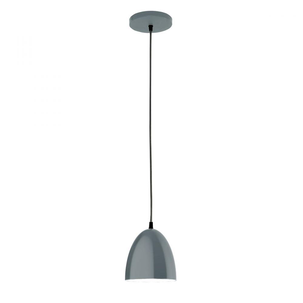 6&#34; Jill shade, white cord with canopy, Slate Gray