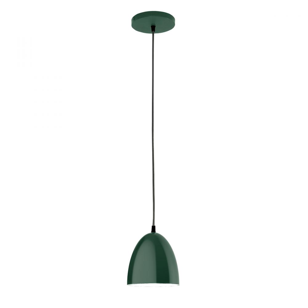 6&#34; Jill shade, white cord with canopy, Forest Green
