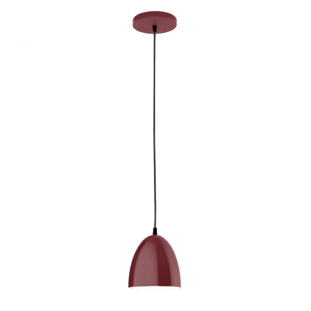 6&#34; Jill shade, white cord with canopy, Barn Red