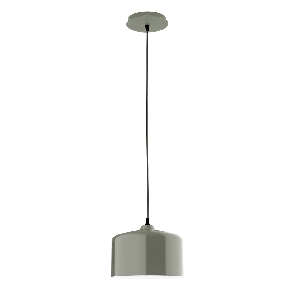 8.5&#34; Julia shade, black cord with canopy, Moss Green