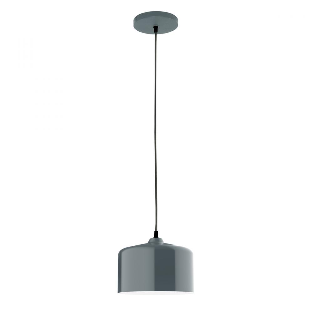 8.5&#34; Julia shade, black cord with canopy, Slate Gray