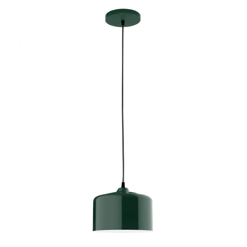 8.5&#34; Julia shade, white cord with canopy, Forest Green