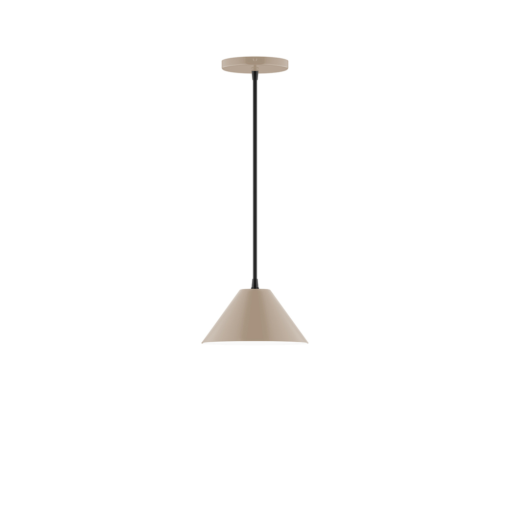 8&#34; Pinnacle Pendant, white cord with canopy, Clay
