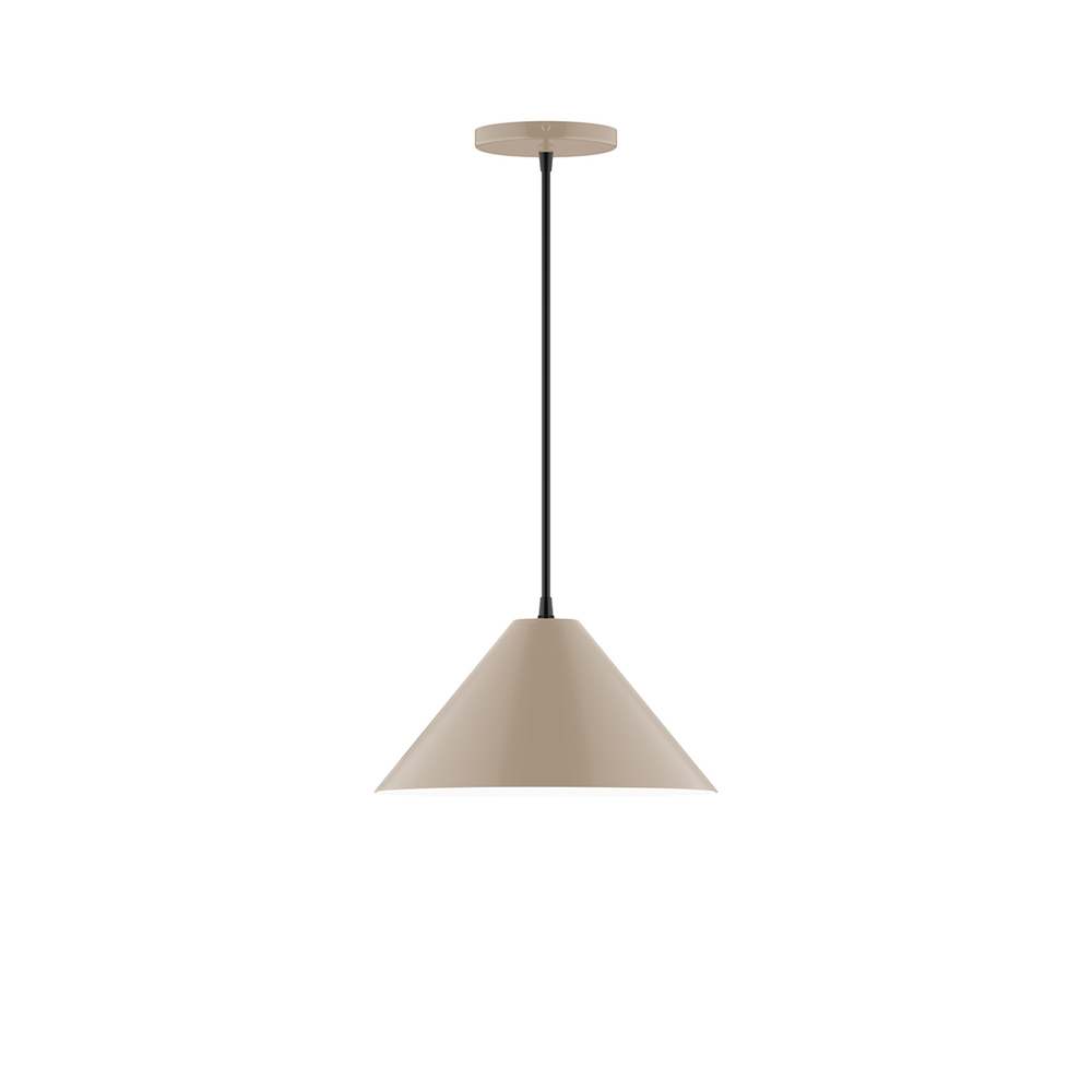 12&#34; Pinnacle Pendant, white cord with canopy, Clay