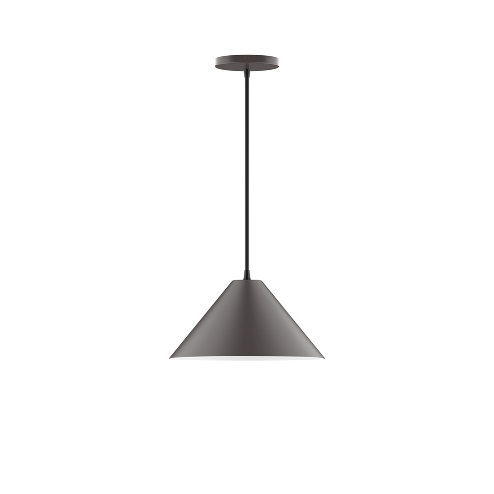 12&#34; Pinnacle Pendant, white cord with canopy, Bronze Matte