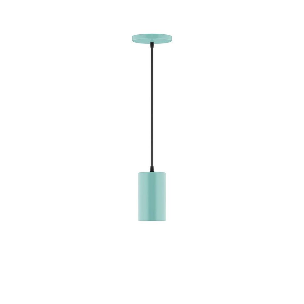 3.5&#34; x 6&#34; Beam Pendant, white cord with canopy, Sea Green