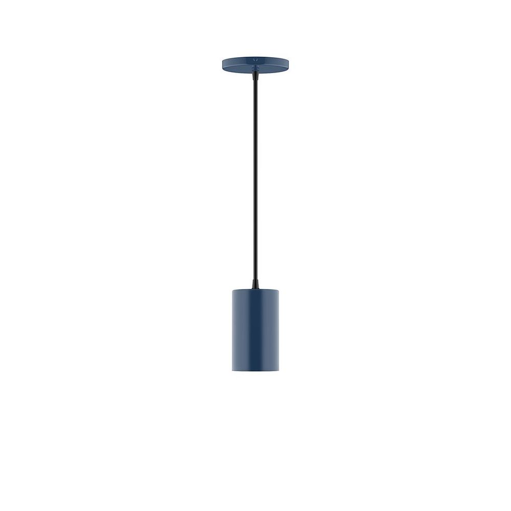 3.5&#34; x 6&#34; Beam Pendant, white cord with canopy, Navy