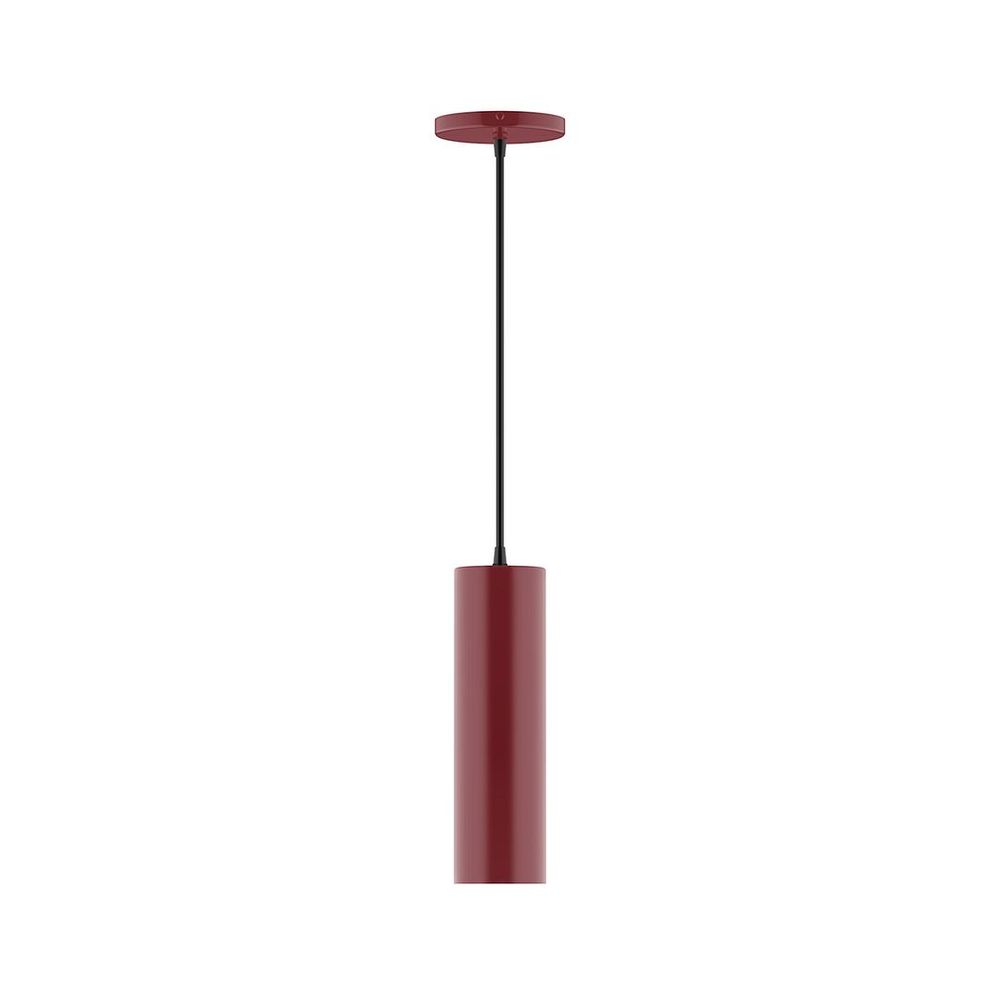 3.5&#34; x 12&#34; Beam Pendant, white cord with canopy, Barn Red