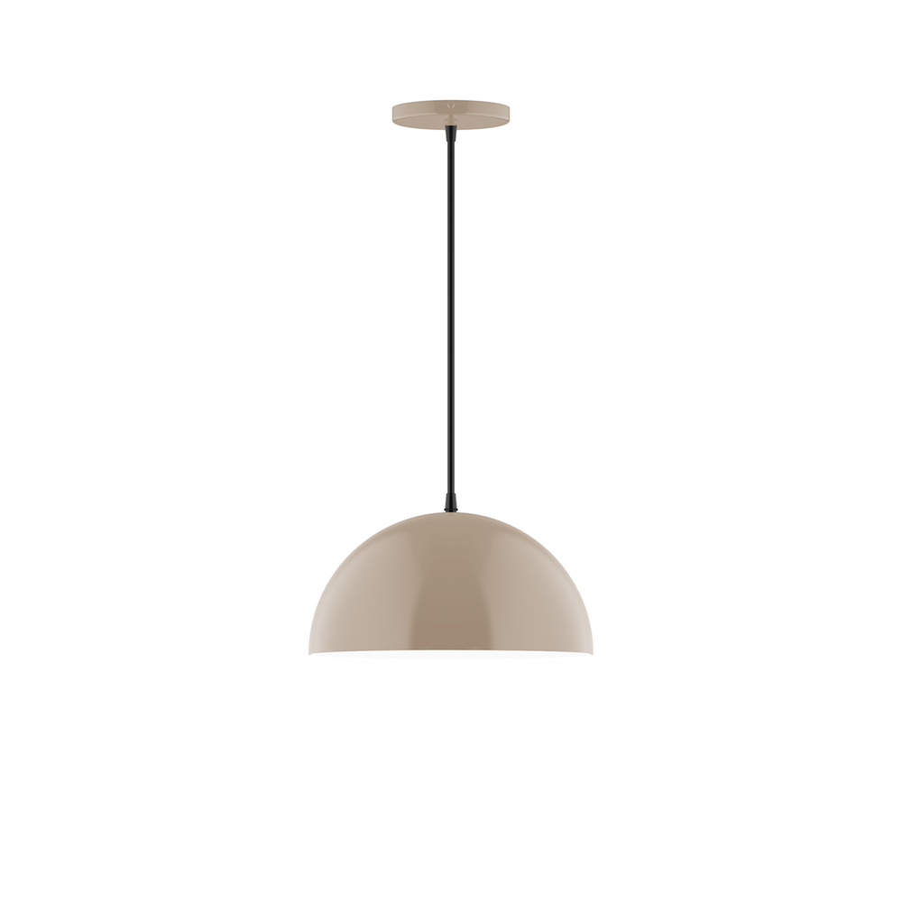 12&#34; Arcade Pendant, white cord with canopy, Clay