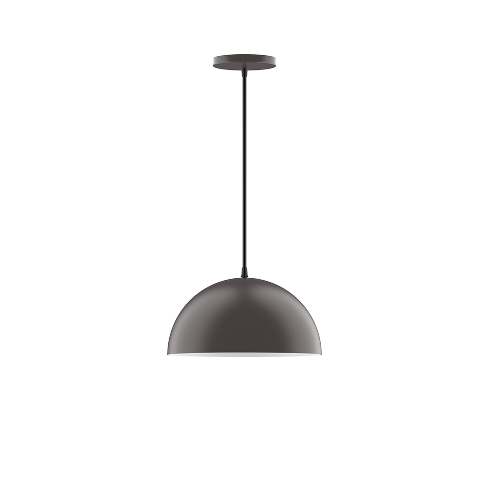 12&#34; Arcade Pendant, white cord with canopy, Bronze Matte
