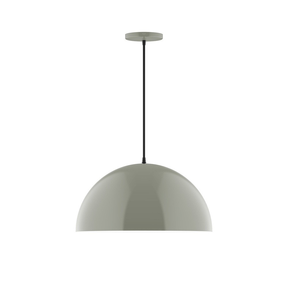 18&#34; Arcade Pendant, white cord with canopy, Moss Green