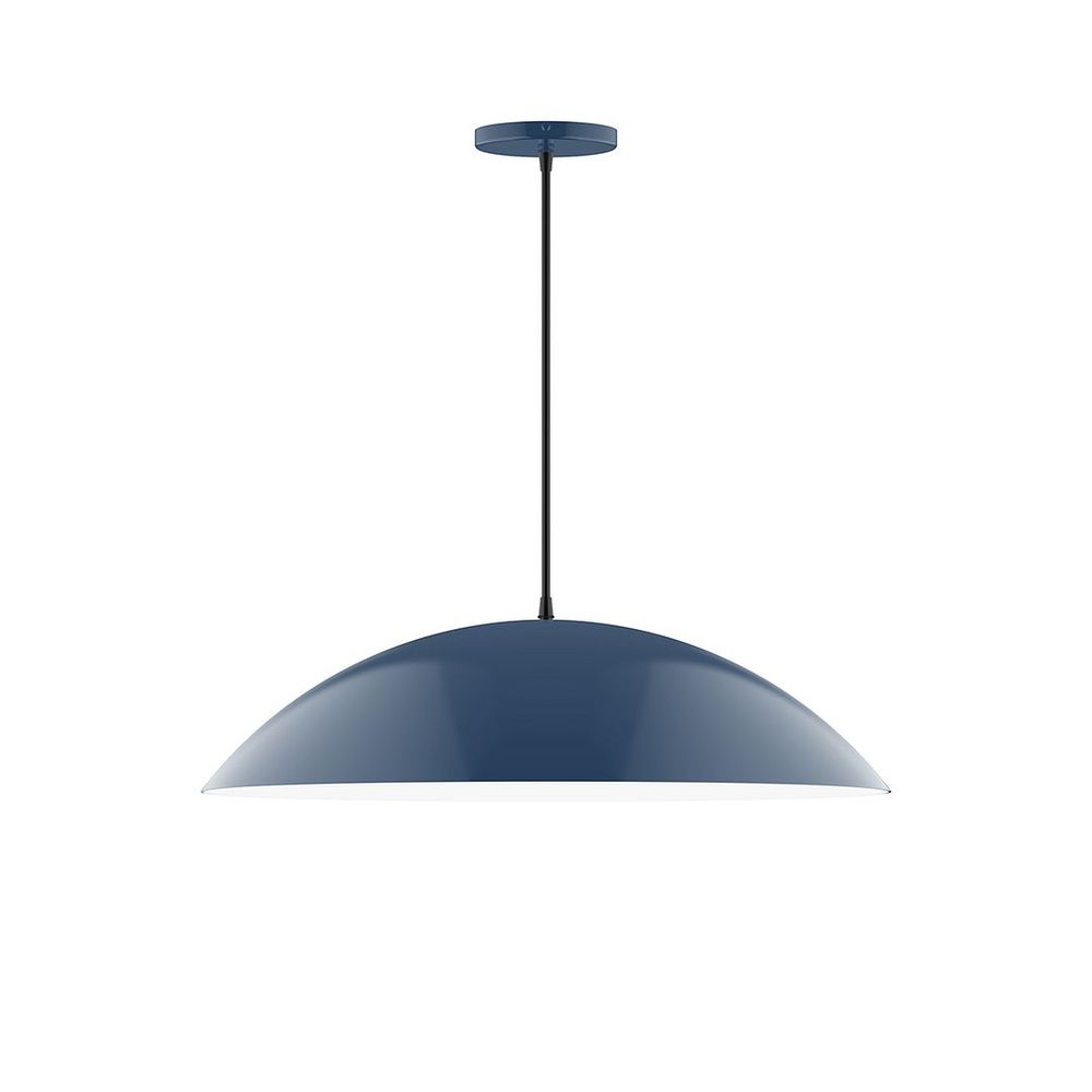 24&#34; Plateau Pendant, white cord with canopy, Navy