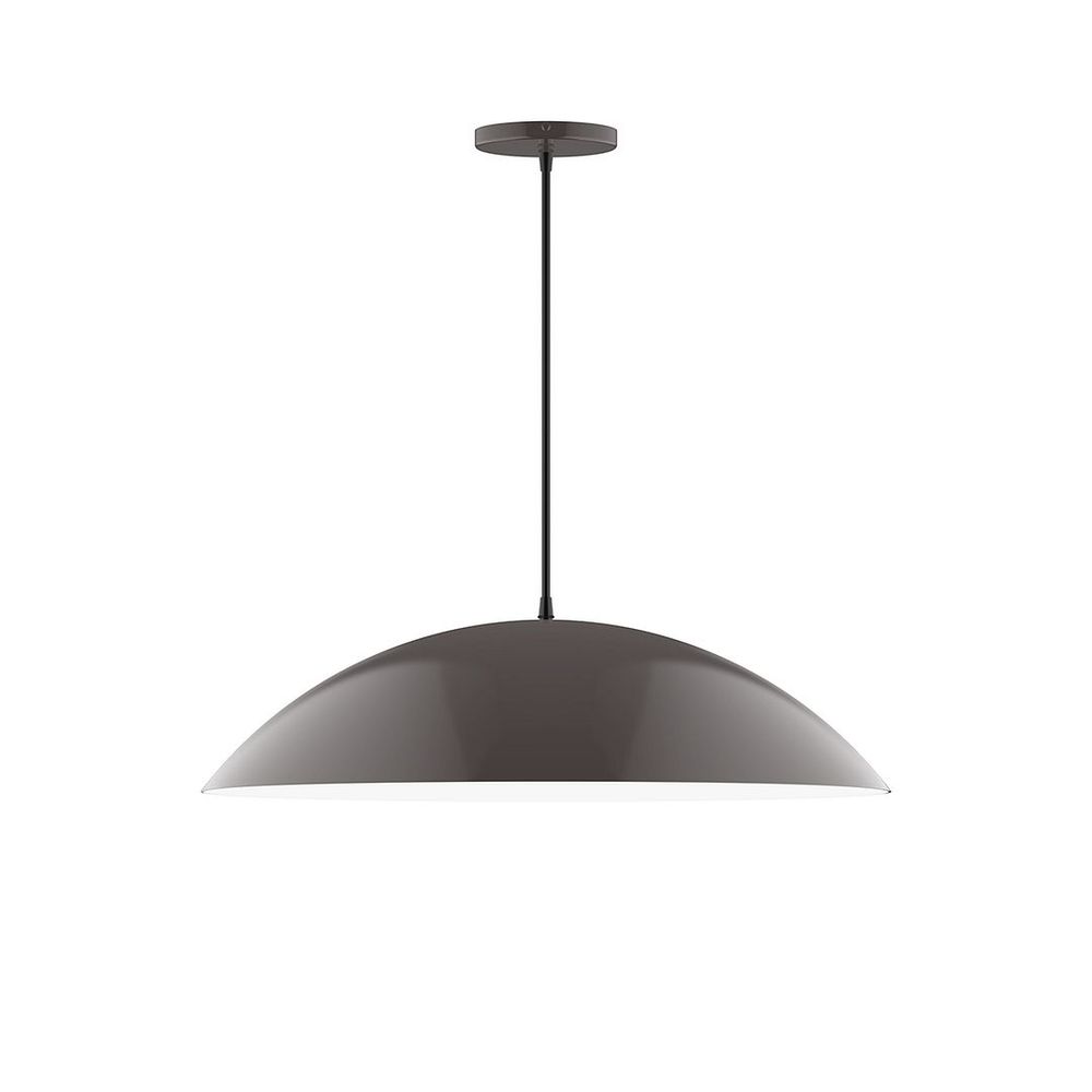 24&#34; Plateau Pendant, white cord with canopy, Architectural Bronze