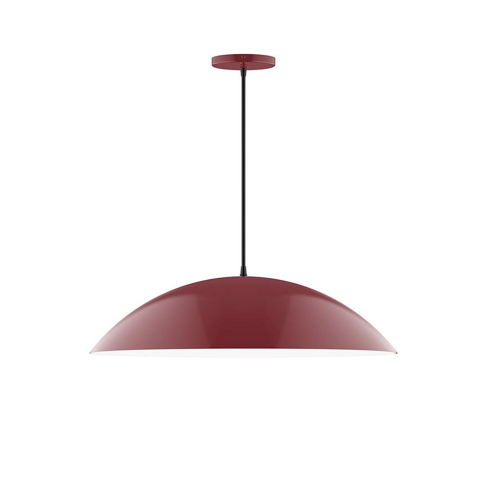 24&#34; Plateau Pendant, white cord with canopy, Barn Red