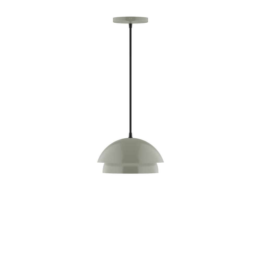 10&#34; Nest Pendant, white cord with canopy, Moss Green