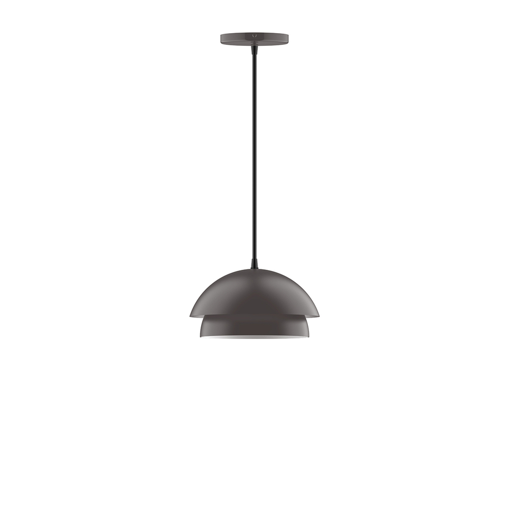 10&#34; Nest Pendant, white cord with canopy, Bronze Matte