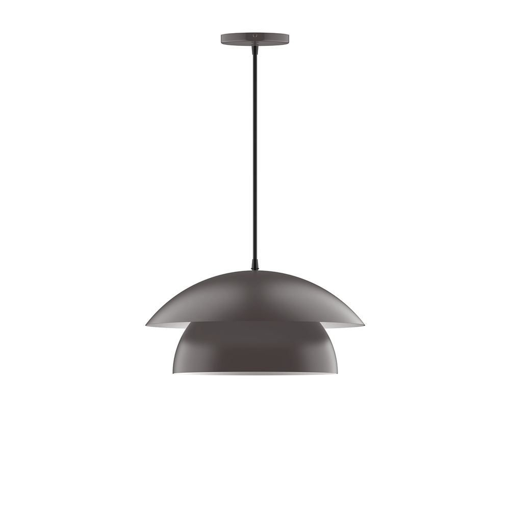 16&#34; Nest Pendant, white cord with canopy, Bronze Matte