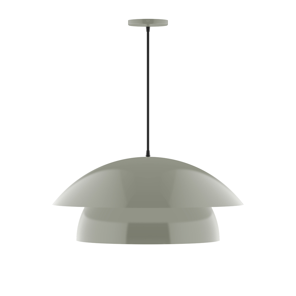 24&#34; Nest Pendant, white cord with canopy, Moss Green
