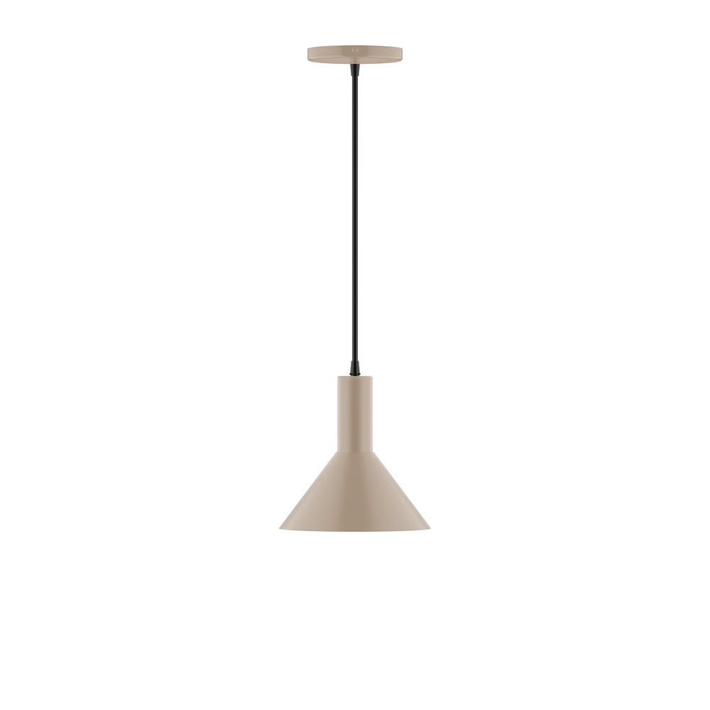 8&#34; Chase Pendant, white cord with canopy, Clay