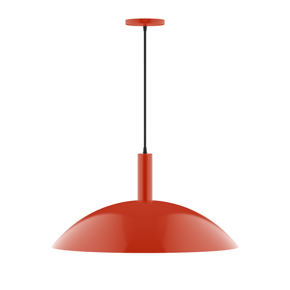 18&#34; Chase Pendant, white cord with canopy, Vermillion