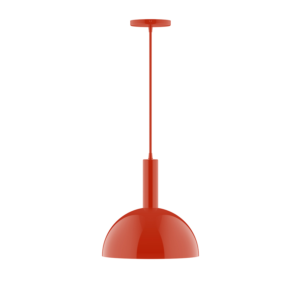 12&#34; Ray Pendant, white cord with canopy, Vermillion